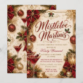 Mistletoe en Martini Kerstfeest Kaart (Voorkant / Achterkant)