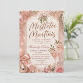Mistletoe en Martini Kerstfeest Kaart (Staand voorkant)