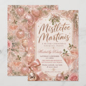 Mistletoe en Martini Kerstfeest Kaart (Voorkant / Achterkant)