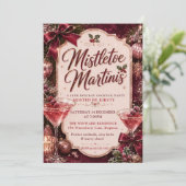Mistletoe en Martini Kerstfeest Kaart (Staand voorkant)