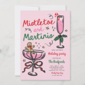 Mistletoe en Martinis kerstfeest Kaart (Voorkant)