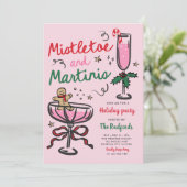 Mistletoe en Martinis kerstfeest Kaart (Staand voorkant)