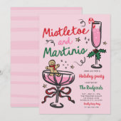 Mistletoe en Martinis kerstfeest Kaart (Voorkant / Achterkant)