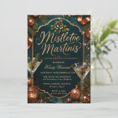 Mistletoe en Martini's Kerstfeest Kaart (Staand voorkant)