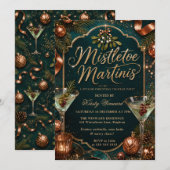 Mistletoe en Martini's Kerstfeest Kaart (Voorkant / Achterkant)