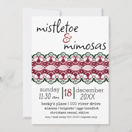 Mistletoe en Mimosas feestdag Kaart (Voorkant)