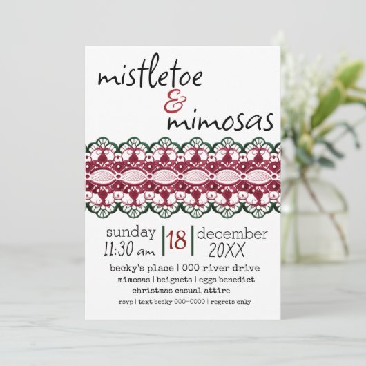 Mistletoe en Mimosas feestdag Kaart (Staand voorkant)