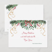 Mistletoe en Pine Christmas Kaart (Voorkant / Achterkant)