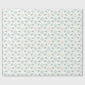 Mistletoe en Pine Groen en Goud Kleur Kerstmis Cadeaupapier (Vlak)