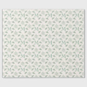 Mistletoe en Pine met Monogram Christmas Green Cadeaupapier (Vlak)