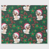 Mistletoe en Puppies Cadeaupapier (Vlak)