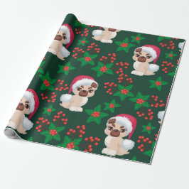 Mistletoe en Puppies Cadeaupapier