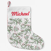 Mistletoe en Snowflake Patroon Kleine Kerstsok (Voorkant)