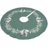 Mistletoe en Zilveren Ballen Groen Kerstboom Rok (Gekanteld)