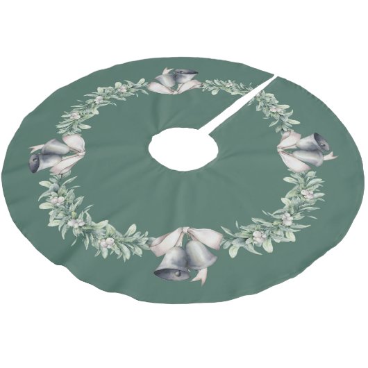 Mistletoe en Zilveren Ballen Groen Kerstboom Rok (Gekanteld)