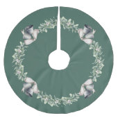 Mistletoe en Zilveren Ballen Groen Kerstboom Rok (Voorkant)