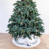 Mistletoe en zilveren ballen wit kerstboom rok