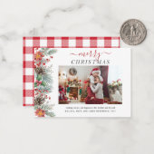 Mistletoe Family Photo Merry Christmas Holiday Notitiekaartje (Voorkant / Achterkant in situ)