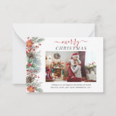 Mistletoe Family Photo Merry Christmas Holiday Notitiekaartje (Voorkant)