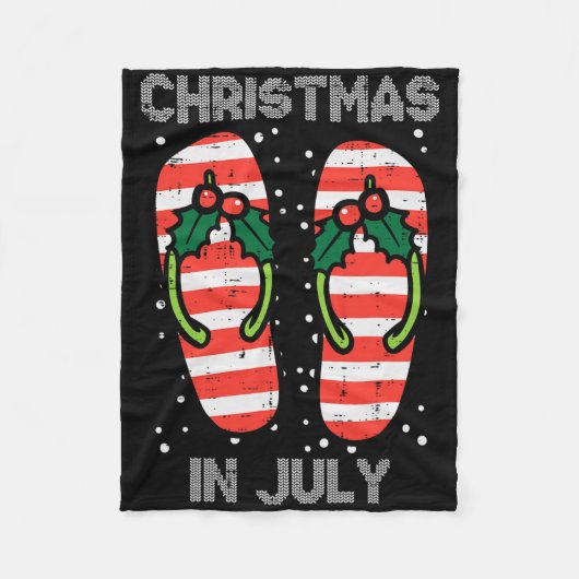 Mistletoe Flip Flops Kerstmis In Jully Zomer Kerst Fleece Deken (Voorkant)