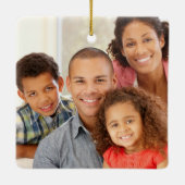 Mistletoe Foliage Afgerond Lijst 2 Foto's Kerst Keramisch Ornament (Achterkant)