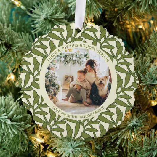 Mistletoe Foto en Tekst Gepersonaliseerde Kerst Ornament Kaart (Insitu (Drie))