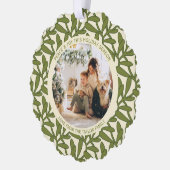 Mistletoe Foto en Tekst Gepersonaliseerde Kerst Ornament Kaart (Links)