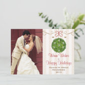 Mistletoe-fotokerstkaart Feestdagenkaart (Staand voorkant)