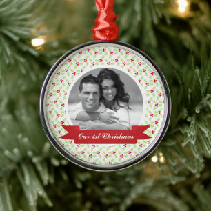 Mistletoe-fotoversieringen Metalen Ornament