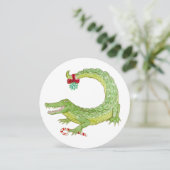 Mistletoe Gator-kerstuitnodiging Save The Date (Staand voorkant)