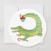 Mistletoe Gator-kerstuitnodiging Save The Date (Voorkant)