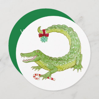 Mistletoe Gator-kerstuitnodiging Save The Date