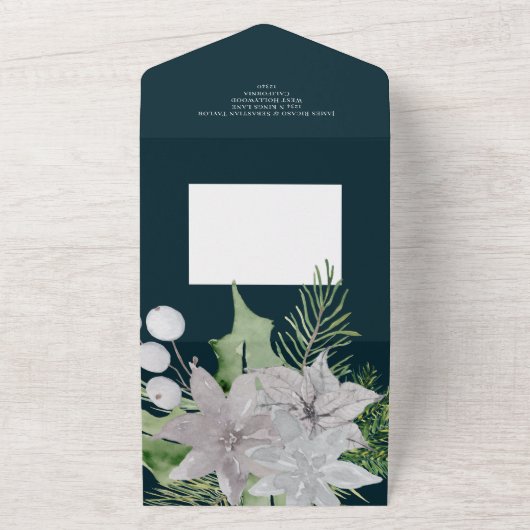 Mistletoe Gay Rainbow Elegant Kerstmis Kaart (Buitenkant)