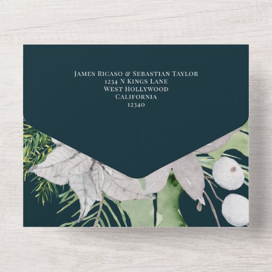 Mistletoe Gay Rainbow Elegant Kerstmis Kaart (Achterkant)