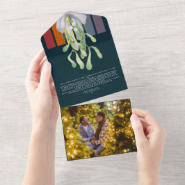 Mistletoe Gay Rainbow Elegant Kerstmis Kaart
