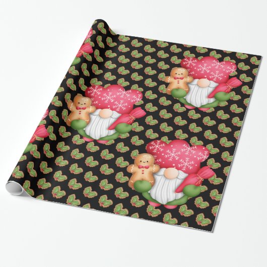 Mistletoe Gnome past Kleur aan Cadeaupapier (Uitgerold)