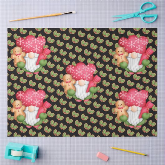 Mistletoe Gnome past Kleur aan Tissuepapier (Craft)