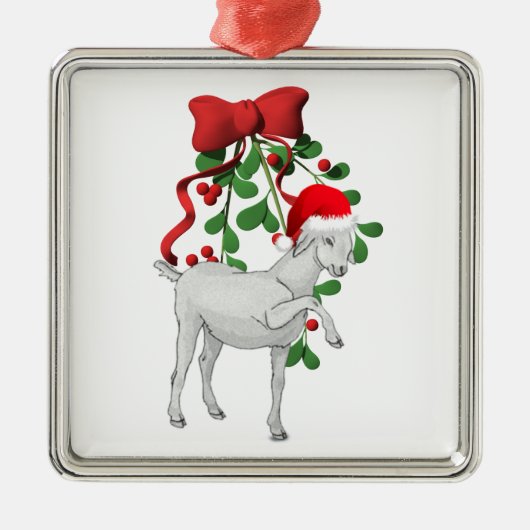 Mistletoe Goat Ornament (Voorkant)