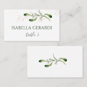 Mistletoe Gold Foliage Confetti Wedding Plaatskaartje (Voorkant / Achterkant)