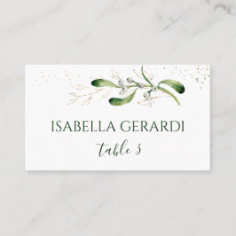 Mistletoe Gold Foliage Confetti Wedding Plaatskaartje