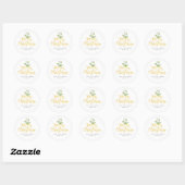 Mistletoe Gold Script Merry Christmas Familienaam Ronde Sticker (Vel)