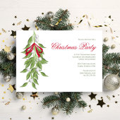 Mistletoe Greenery Christmas Party Custom  Kaart