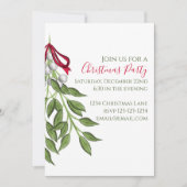 Mistletoe Greenery Trendy Cute Kerstparty Kaart (Voorkant)