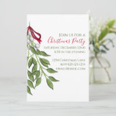 Mistletoe Greenery Trendy Cute Kerstparty Kaart (Staand voorkant)