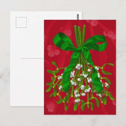 Mistletoe Greetings. Briefkaart (Voorkant / Achterkant)