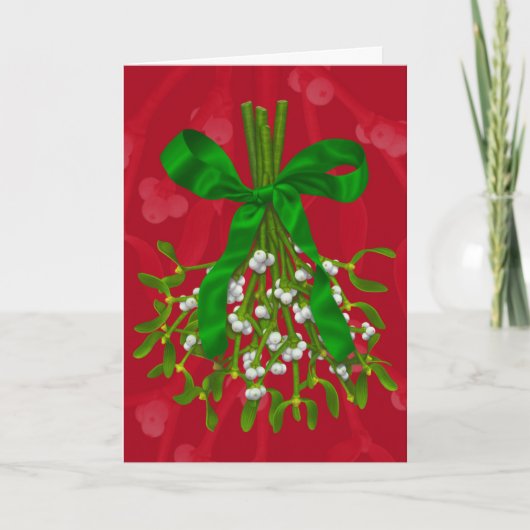 Mistletoe Greetings. Wenskaart Kaart (Voorkant)