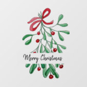 Mistletoe Hand-geschilderd met een prettige kerstW Raamsticker (Vel)