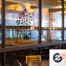 Mistletoe Hand-geschilderd met een prettige kerstW Raamsticker