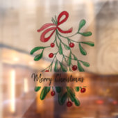 Mistletoe Hand-geschilderd met een prettige kerstW Raamsticker (Vel 2)