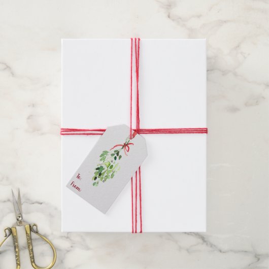 Mistletoe Hang Label Cadeaulabel (Met Touw)